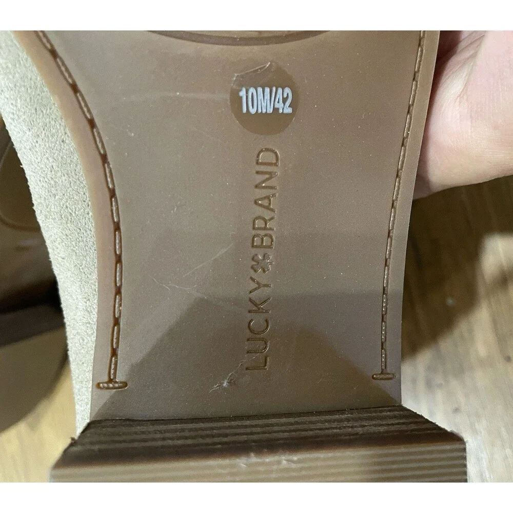Lucky Brand Lufti Chelsea Boot Women's Size 10M EUR 42 Tan Suede Almond Toe